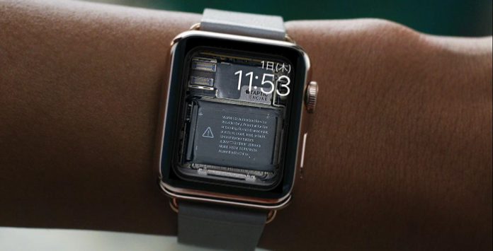 Apple Watchの中身が透けて見えるような壁紙