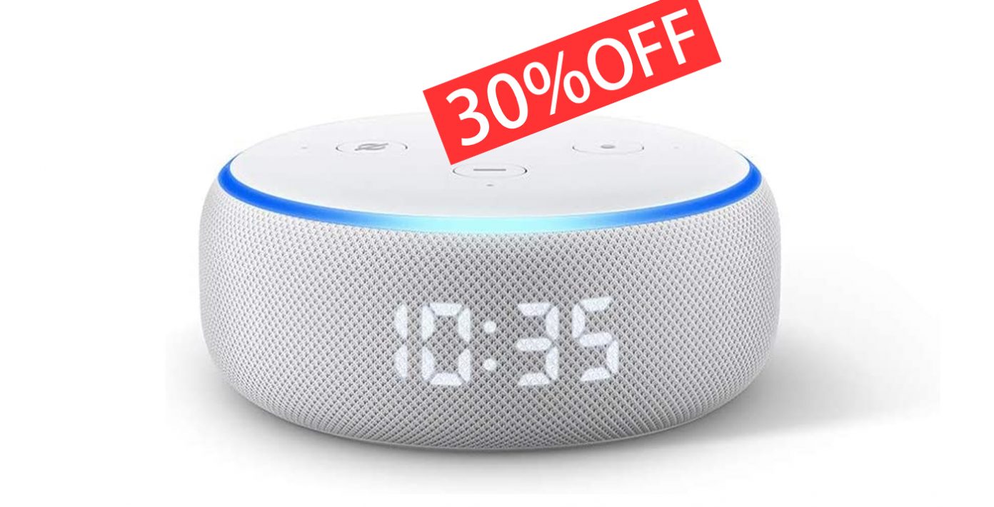 【30%OFF】Amazonでスマートスピーカー「Echo Dot (第3世代) 時計付き」がセール中