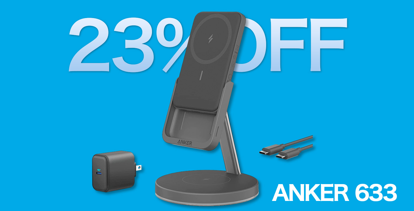 23%OFF】1台3役マグネット式充電器「Anker 633 Magnetic Wireless