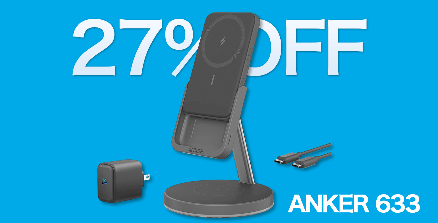 27%OFF】1台3役マグネット式充電器「Anker 633 Magnetic Wireless