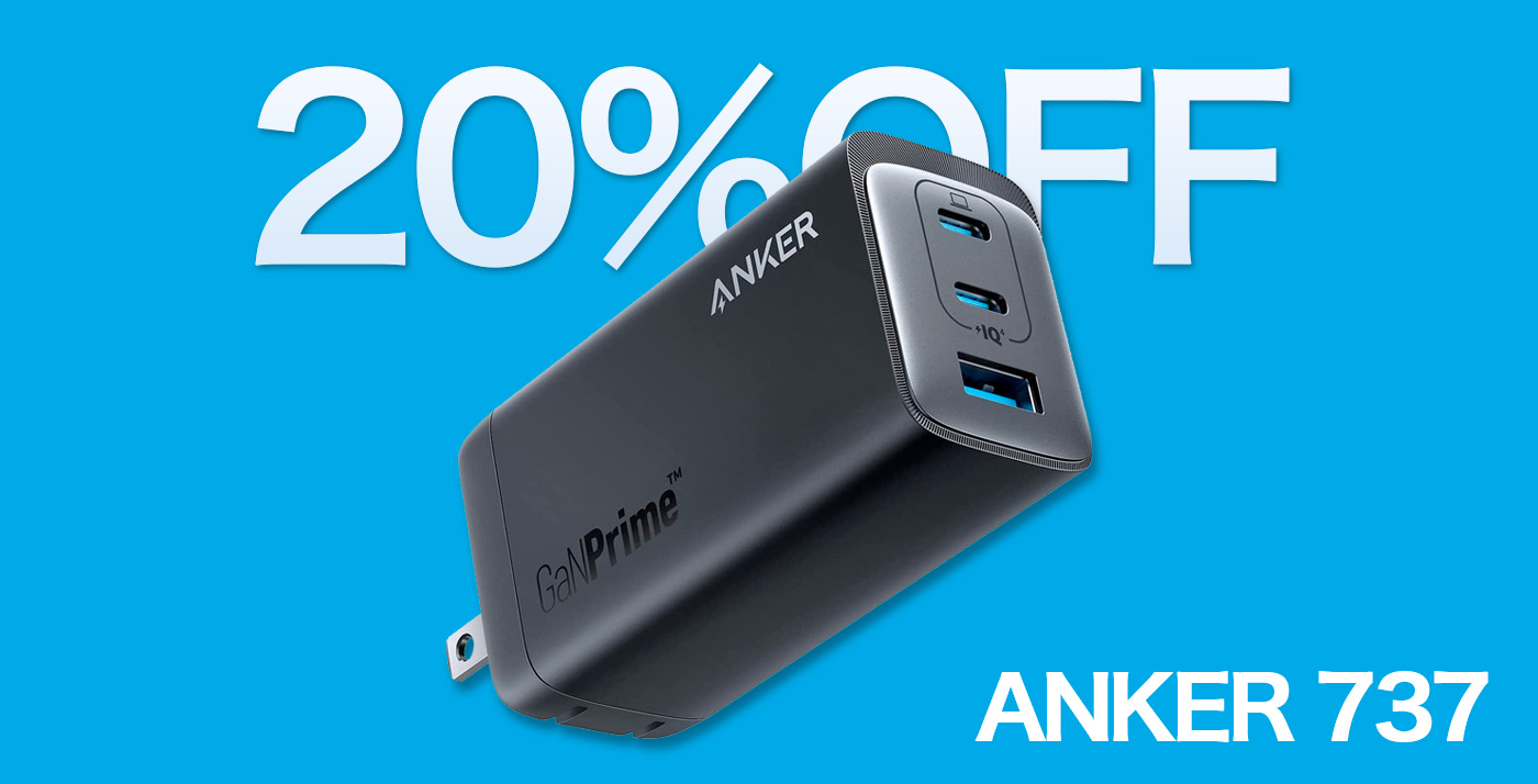 20%OFF】3台まとめて急速充電「Anker 737 Charger (GaNPrime120W)」が