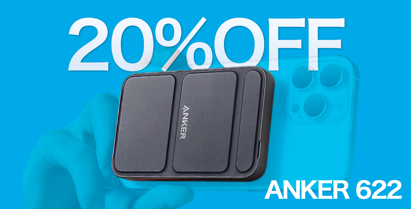 20%OFF】強力マグネットでくっつくバッテリー「Anker 622 Magnetic